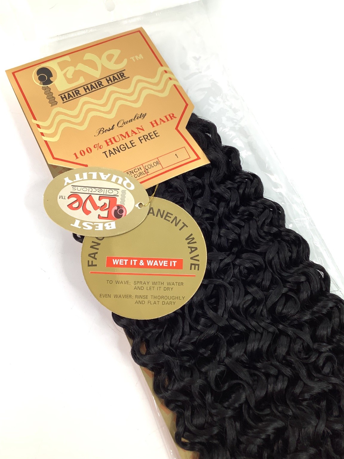 Eve Super Wave French Refine 100% Human Hair Extensions Color 1