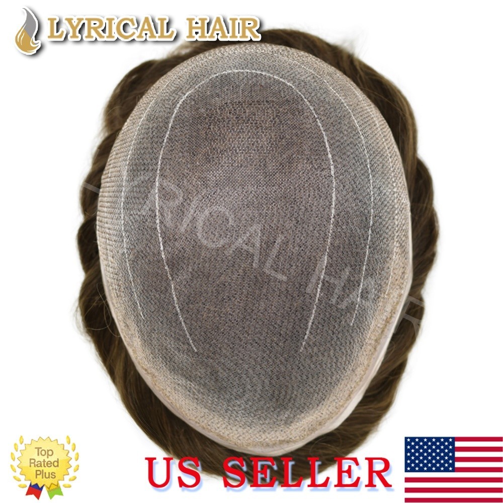 Swiss Super Welded Mono Lace Mens Toupee Hairpiece Human Hair Replacement System