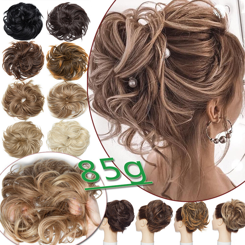 85G Thick Messy Bun Hair Piece Scrunchie Updo Wrap Hair Extensions Real as human