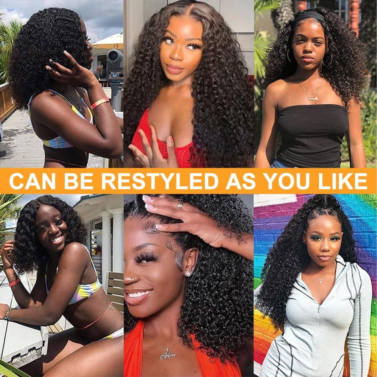 Aqifai Highlight Ombre Honey Blonde 4/27 Kinky Curly Clip Ins 12 Inch 110G 8Pcs