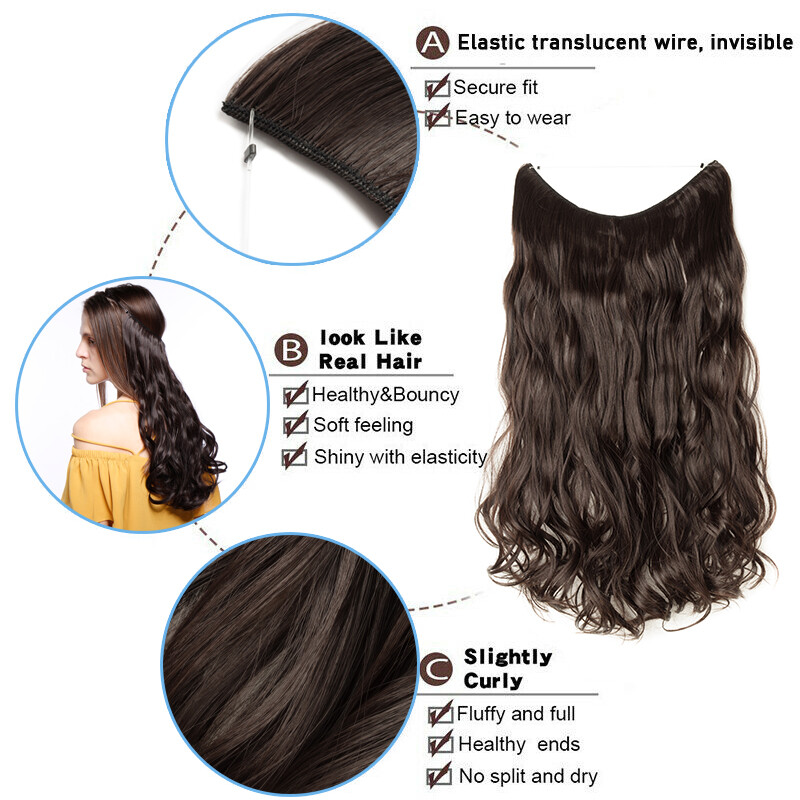 Hidden Invisible Wire In One Piece 100% Real As Human Hair Extensions Nano Rings