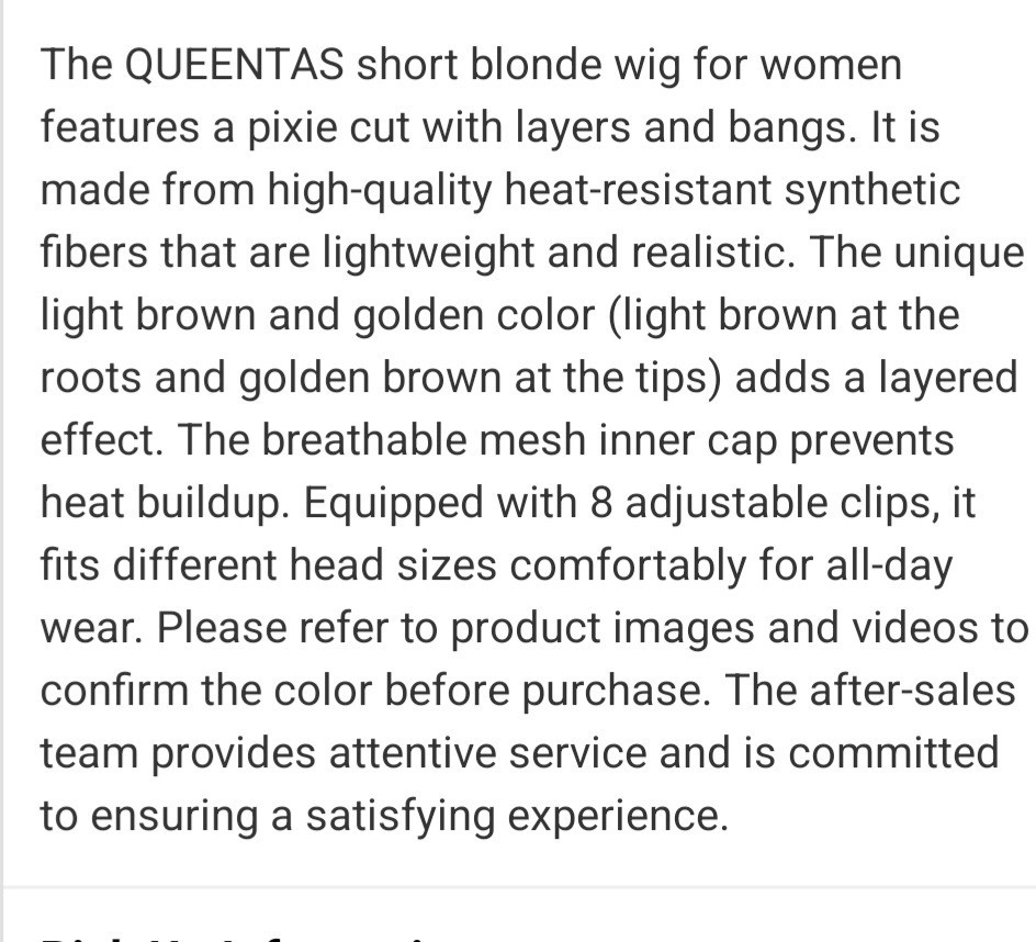 QUEENTAS Short Pixie Wig Blonde/Light Brown Straight Layered Synthetic Clip-In