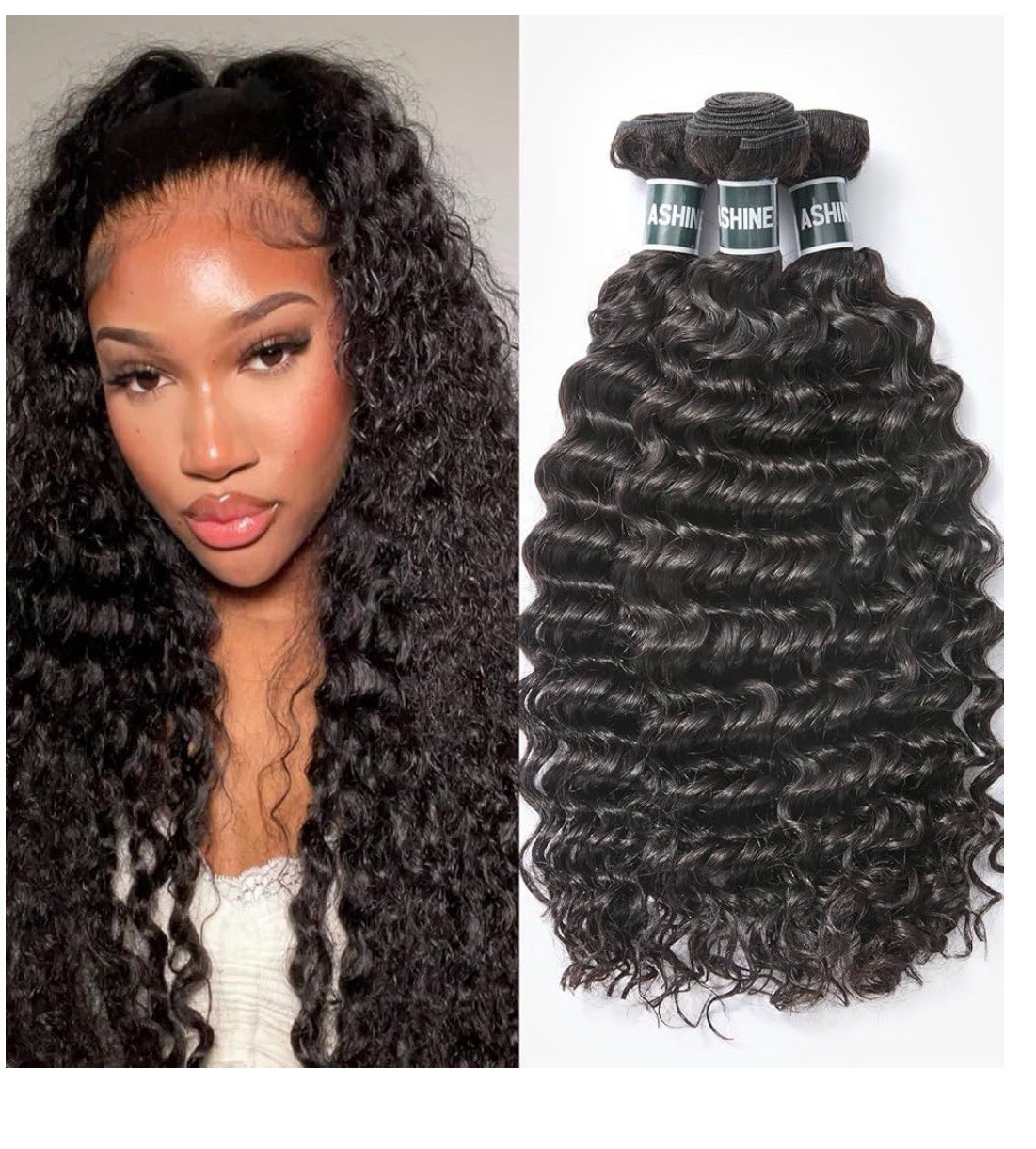 ASHINEs Deep Wave Raw Cambodian Hair – 100% Human, Wet & Wave Ready!