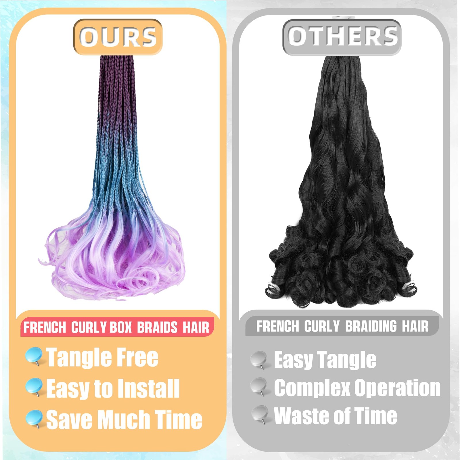 Hahoness French Curl Crochet Braids For Black Women-18 Inches 8 Packs Goddess