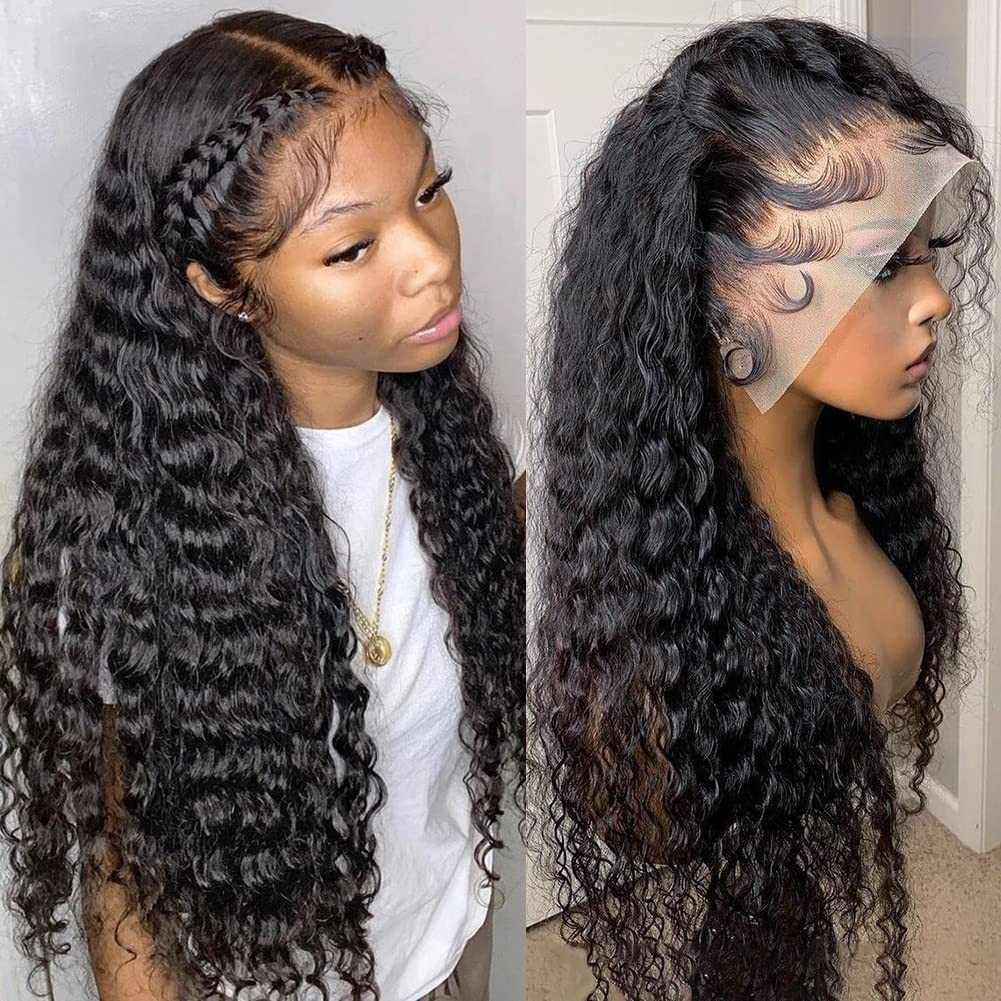 13×4 HD Transparent Lace Front Wigs Human Hair Pre plucked Bleached Knots