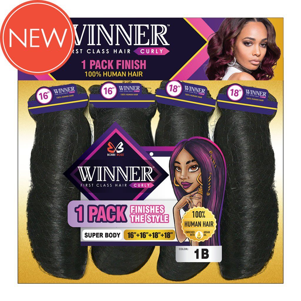 BOBBI BOSS WINNER 1-Pack Finish | 100% SUPER BODY Human Hair | SELECT COLOR!