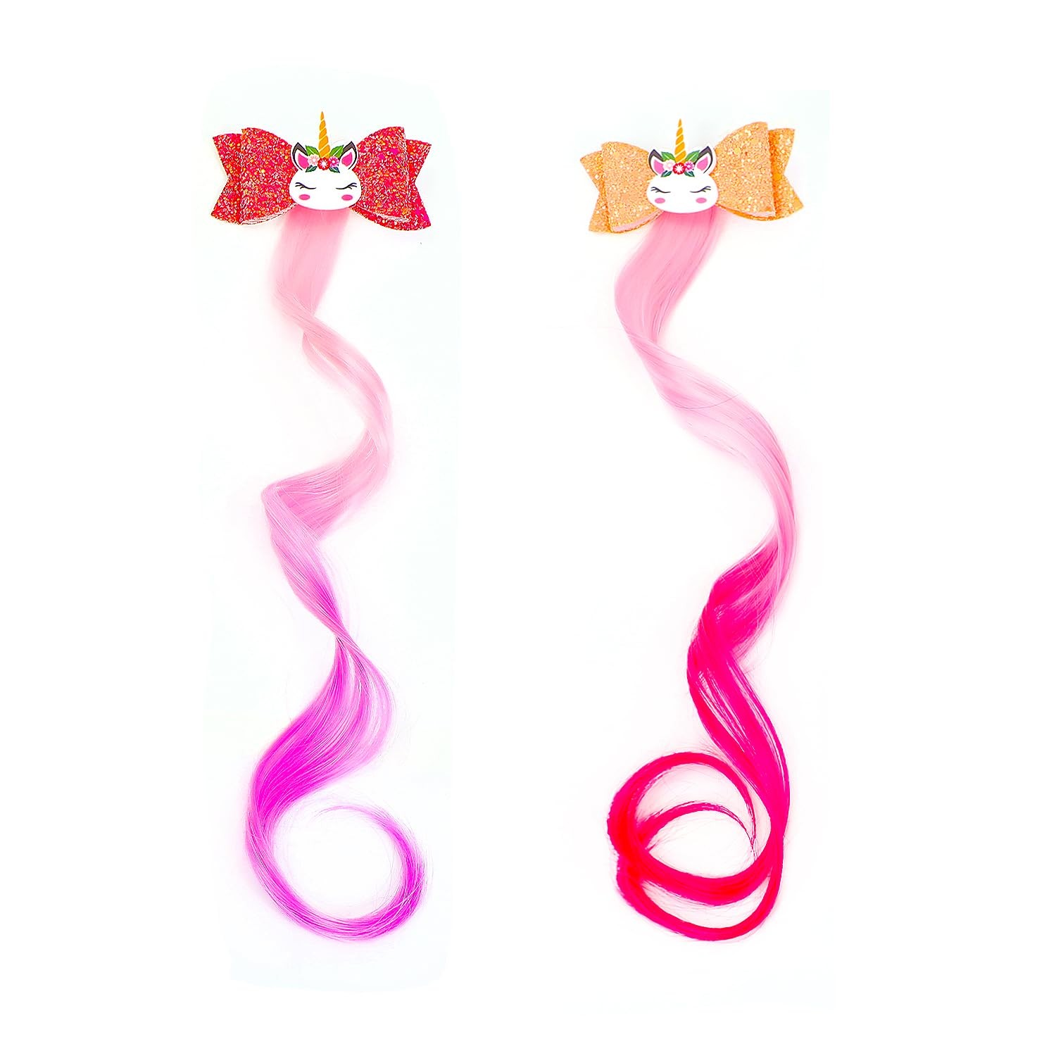 6 Pcs Hair Accessories for Girls,Bows Girls,Unicorn Clips Sparkling