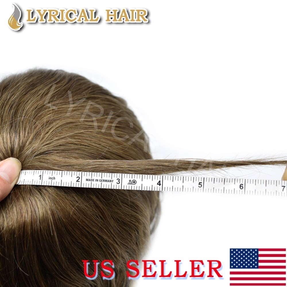 LyricalHair Thin Skin Mens Toupee 0.06mm V-looped PU Invisible Human Hair System