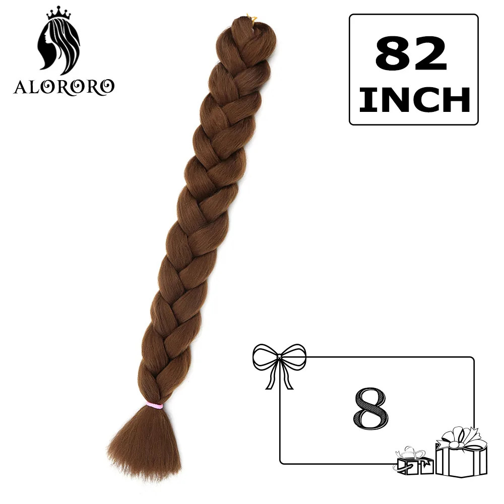 Alororo Synthetic 82 Inch Jumbo Braid Hair High Temp Fiber Purple Red
