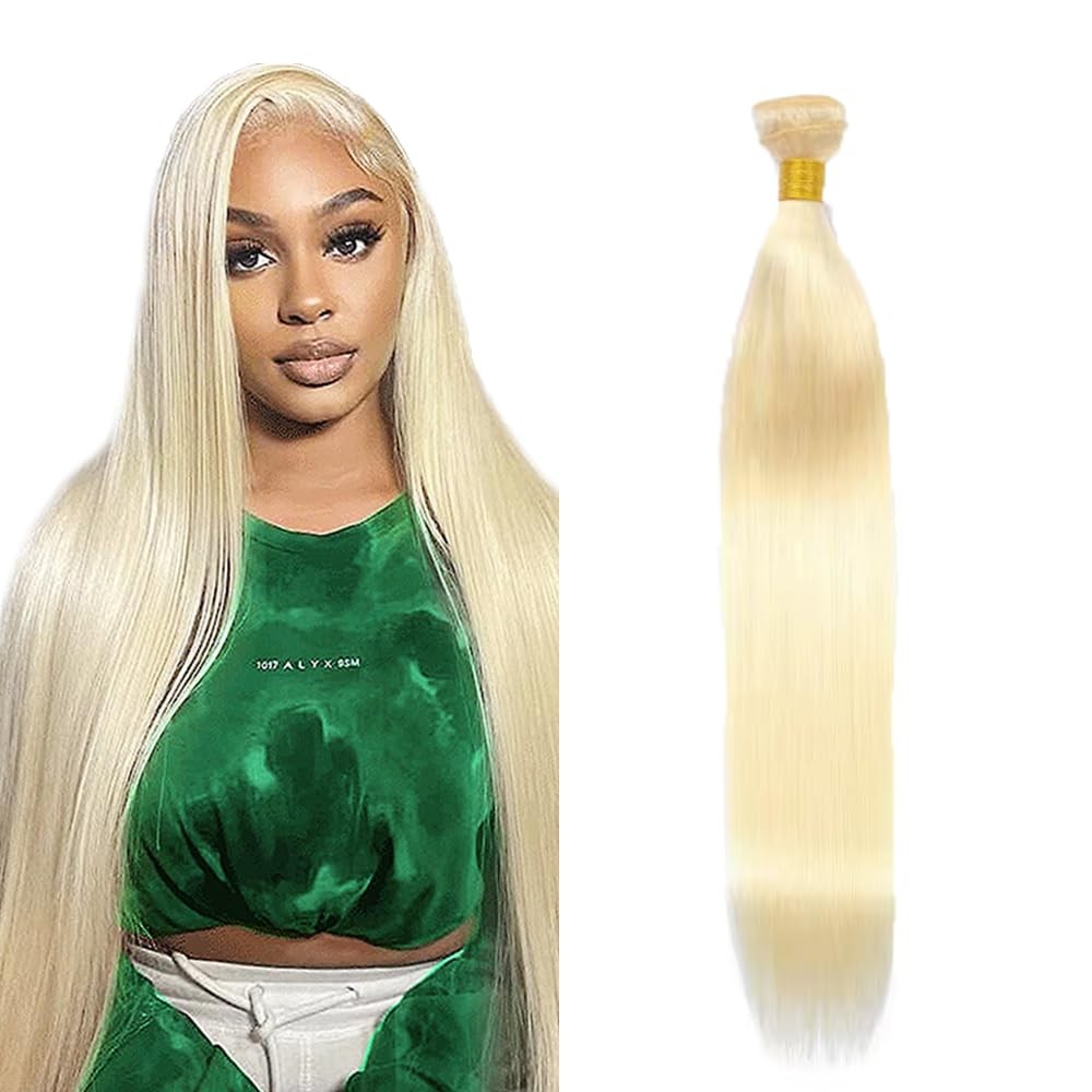 Color 613 Blonde Bundles Straight Bundle Human Hair 16 Inch Brazilian Virgin …
