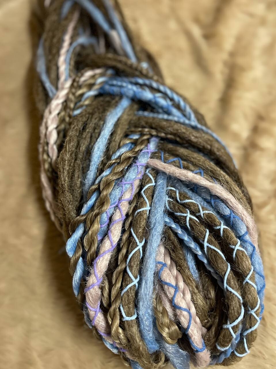 Dreadlock Set – 50 Pieces, 45cm Long Crochet dreadlocks and braids brown,blue