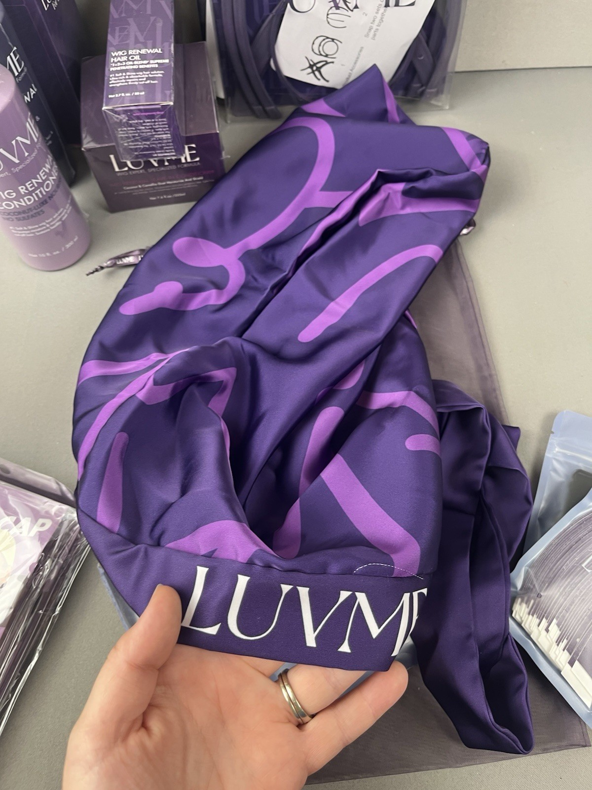 LuvMe Wig Hair Care Product Lot – Shampoo Conditioner Hair Oil Cap Stand Band