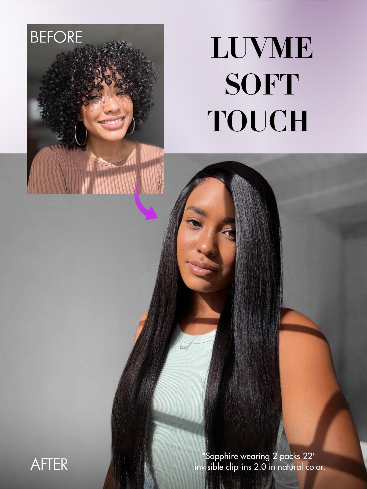 Invisible Yaki Straight Clip-In Hair Extensions, 20″ Real Human Hair, 110g, 6Pcs