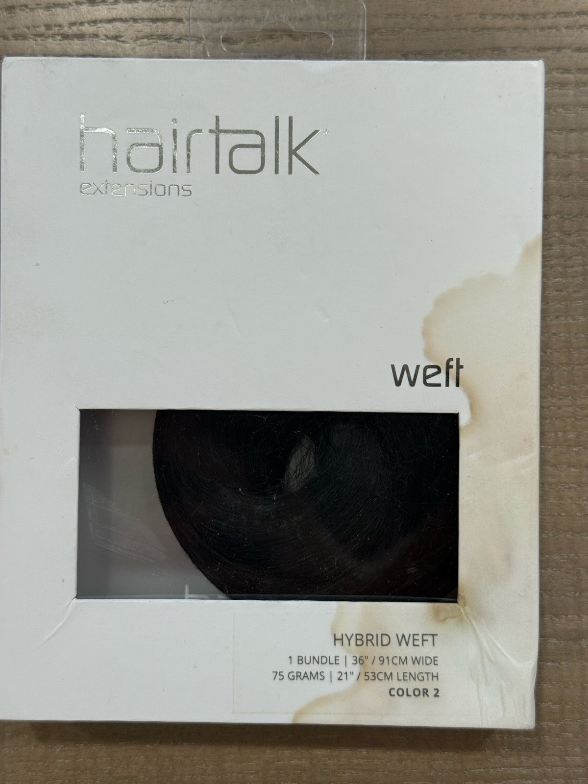 HairTalk Hybrid Weft Hair Extension 21” Color 2 – 36” Wide 75g Remy Hair