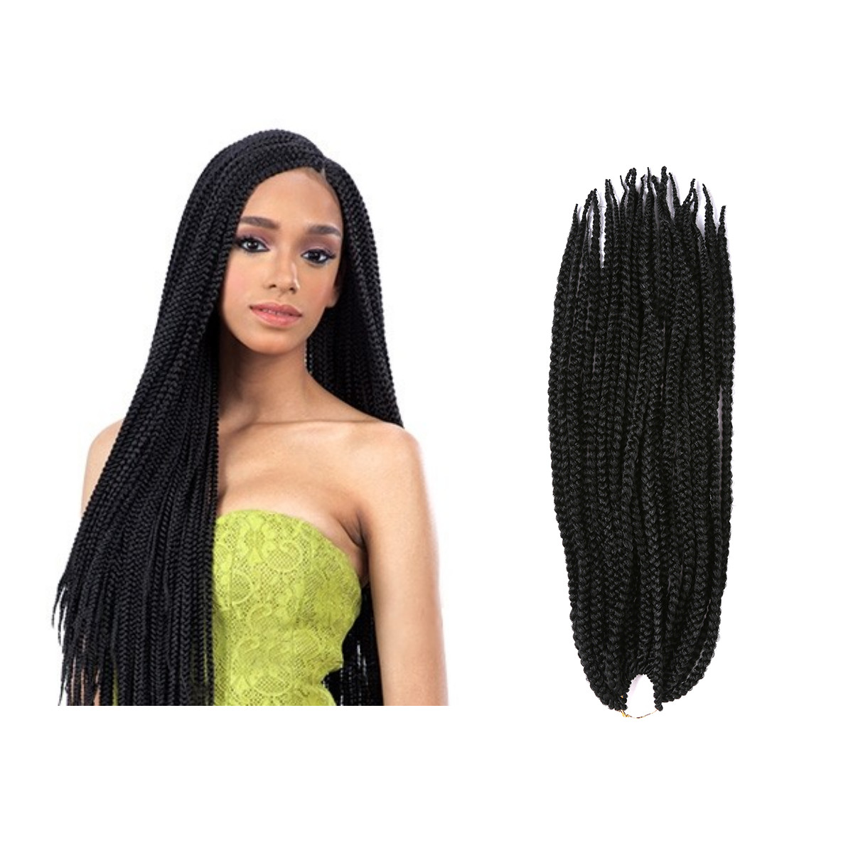 18 Inch Crochet Style Box Braids Top Synthetic Human Hair Blend Pre-braided