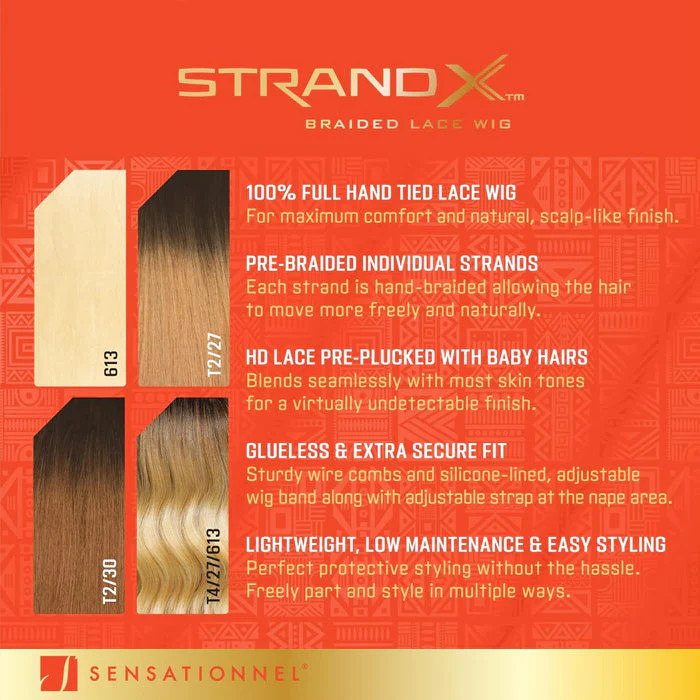 Sensationnel Strand X Glueless HD Full Lace Hand-Tied Braided Wig – UNIT 6