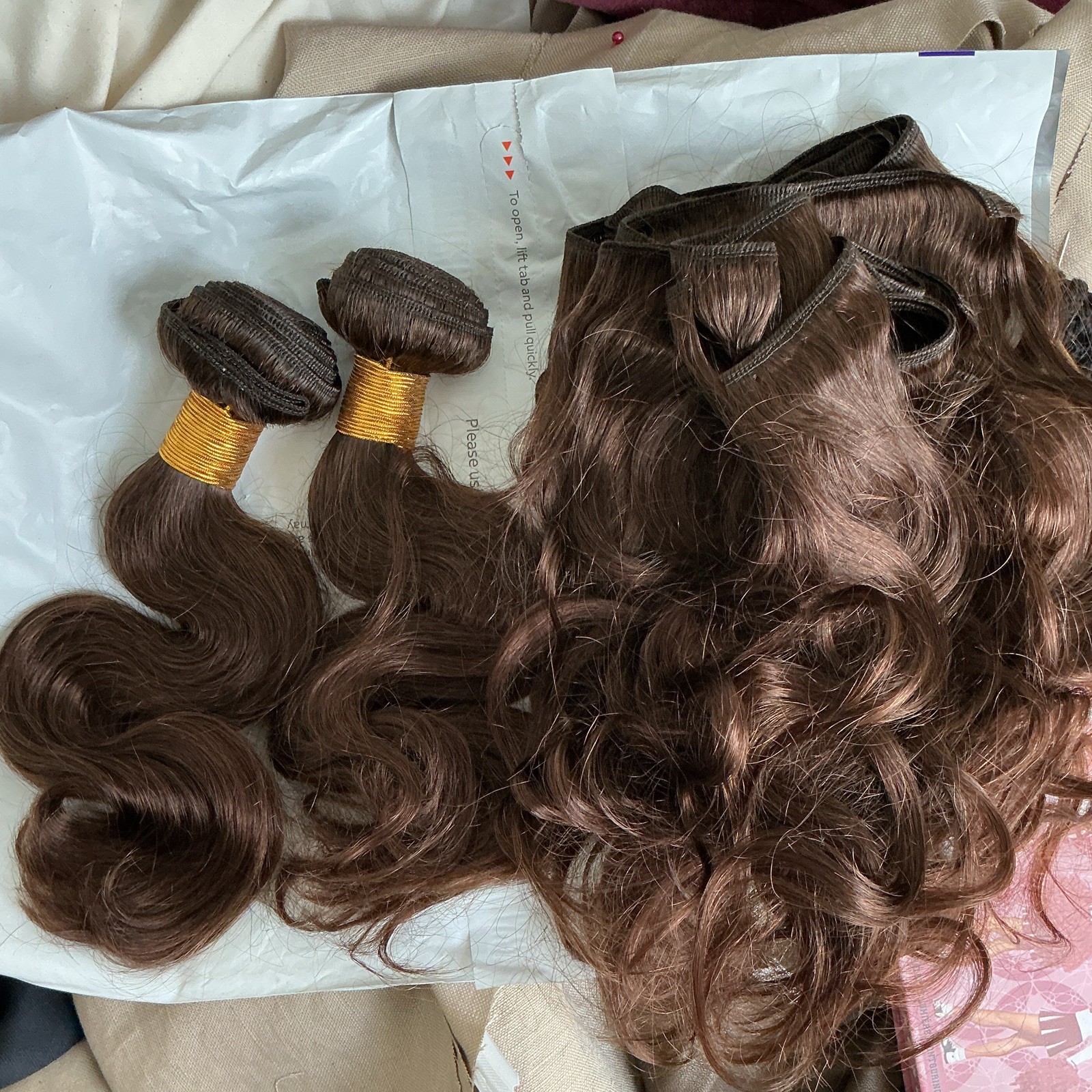 Dark Brown Human Hair Body Wave Wavy Weft Extensions 3 Bundles 14