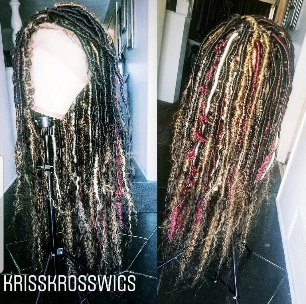 Full LACE multi color human hair blend locs (colors optional)