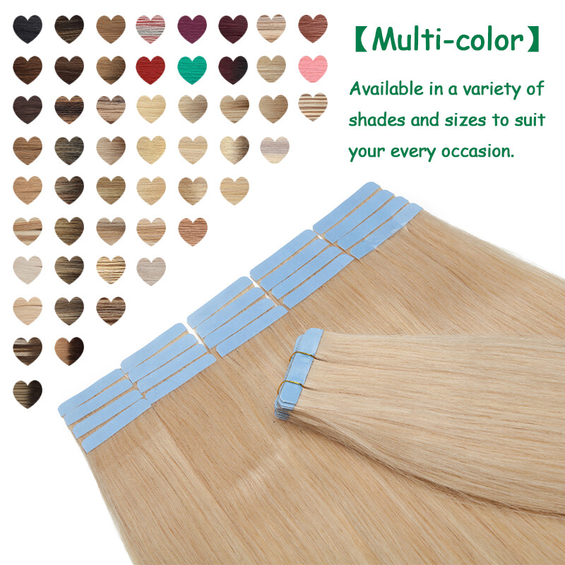 Thick 150G+ Tape In Remy Human Hair Extensions Full Head Skin Weft Silky Hair