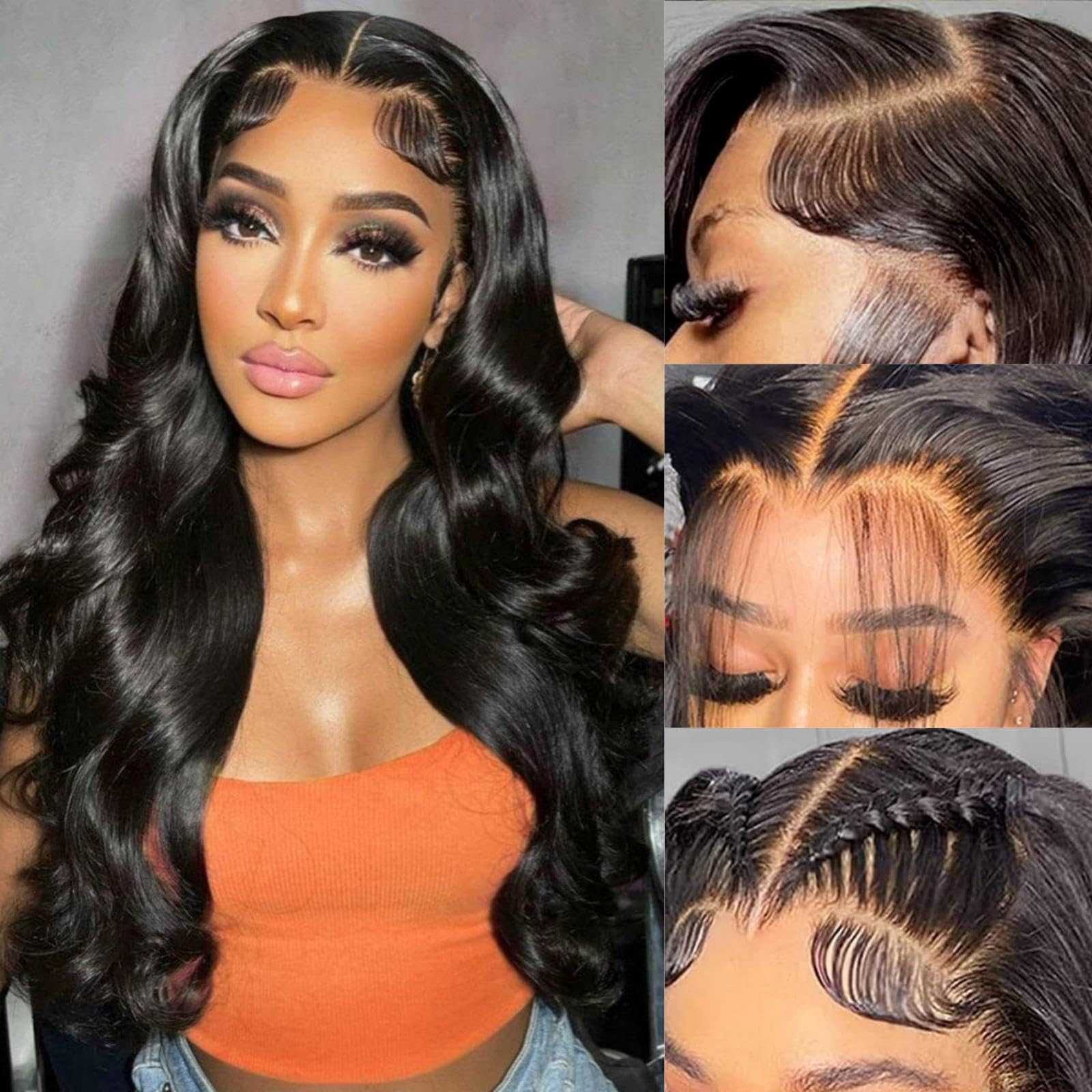 Worldnewhair 32 Inch 13X6 Lace Front Wigs Body Wave Human Hair 200% Density