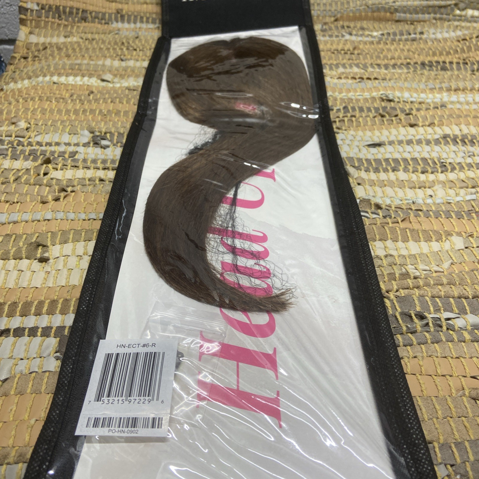 Hidden Crown PO-HN-0902 HN-ECT-#6-R. 5 X 2.75 Remy Hair Easi Topper Brown