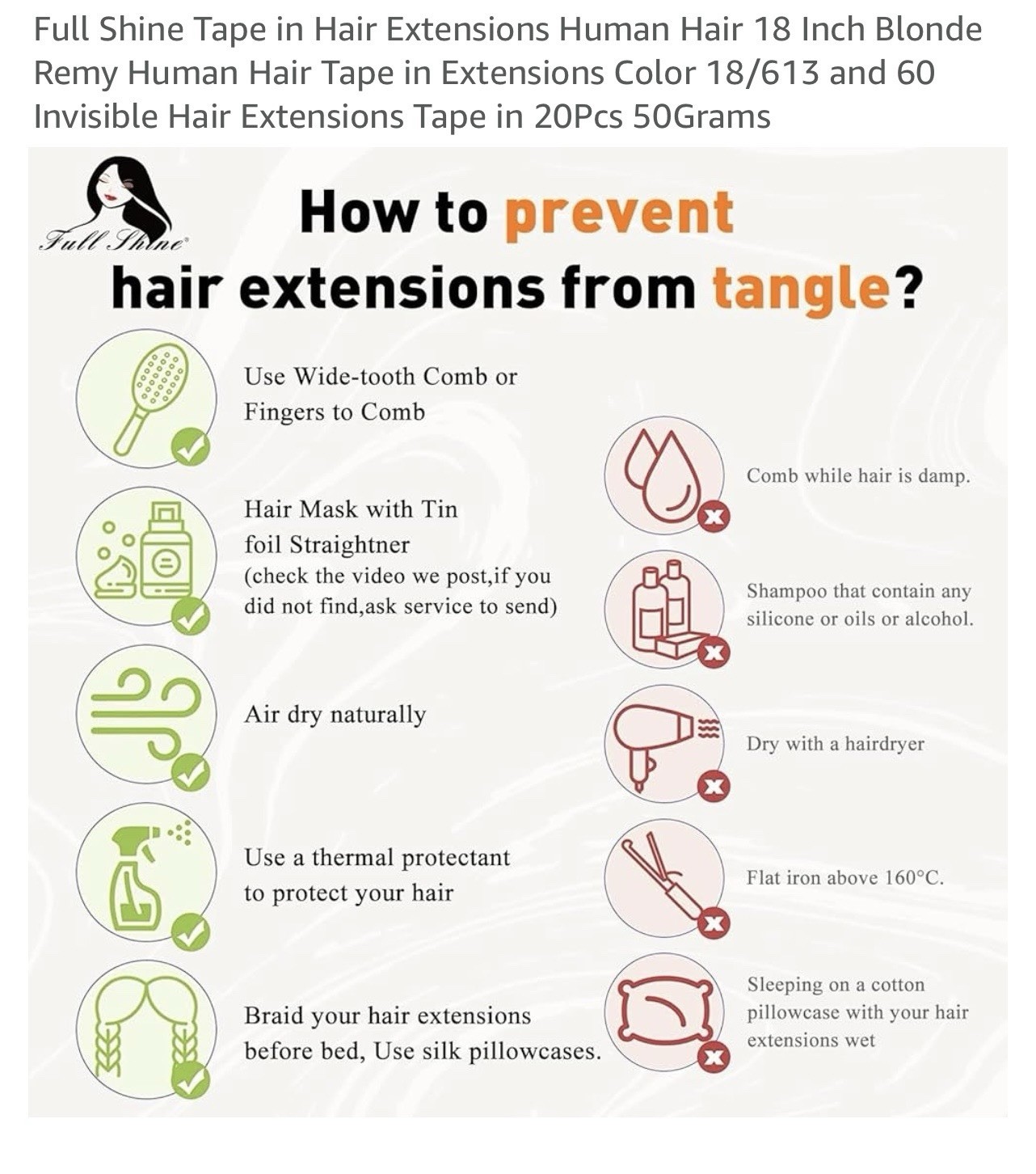 Full Shine Hair extensions Real Human Hair Tape In Extensions Color 18/630 &60