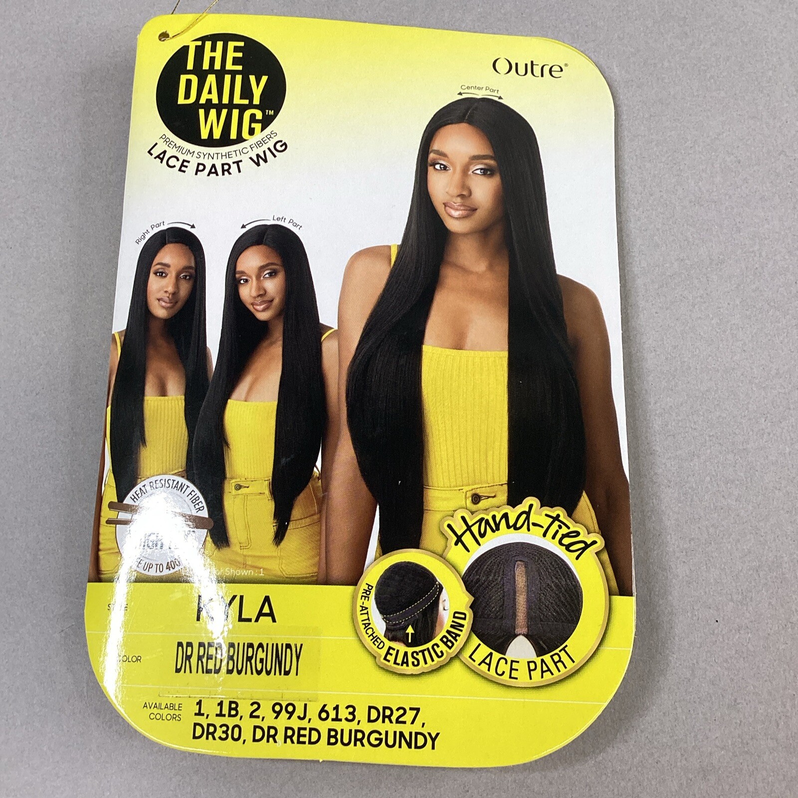 Kyla Long Straight #DR Red Burgundy Black Premium Synthetic Lace Part Wig