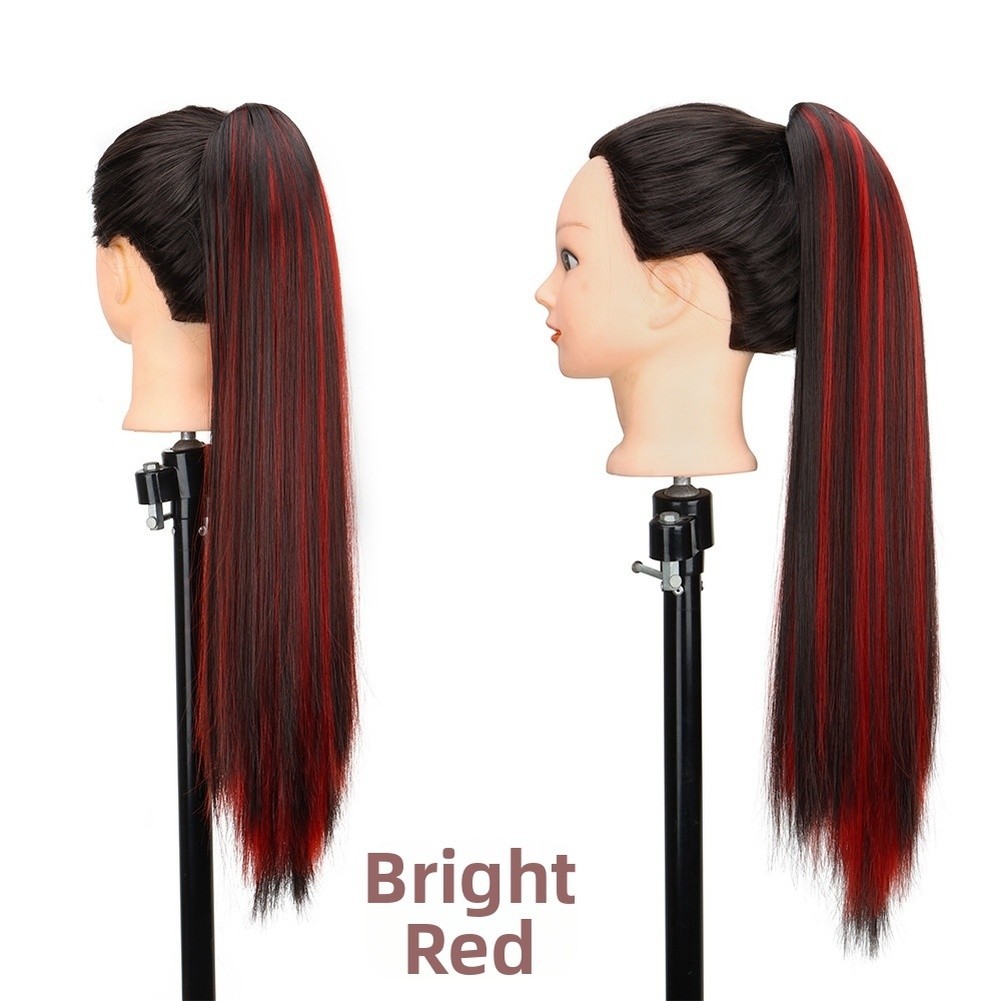 Synthetic Hair Ponytail Clip In Extension For For WIG 60cm Long Lasting Wear