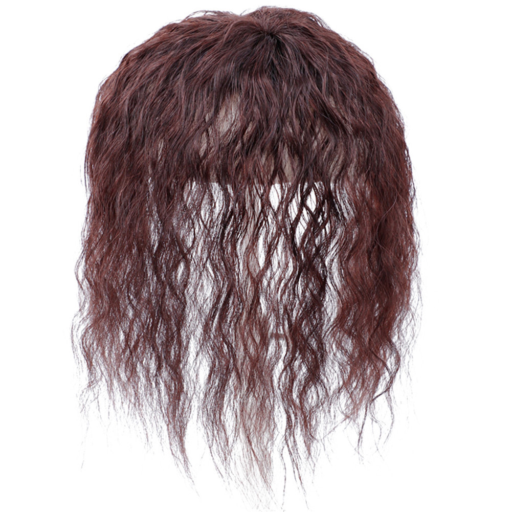 25cm kinky Curly Virgin Human Hair Topper Clip in Hair Top Piece Bangs Extension