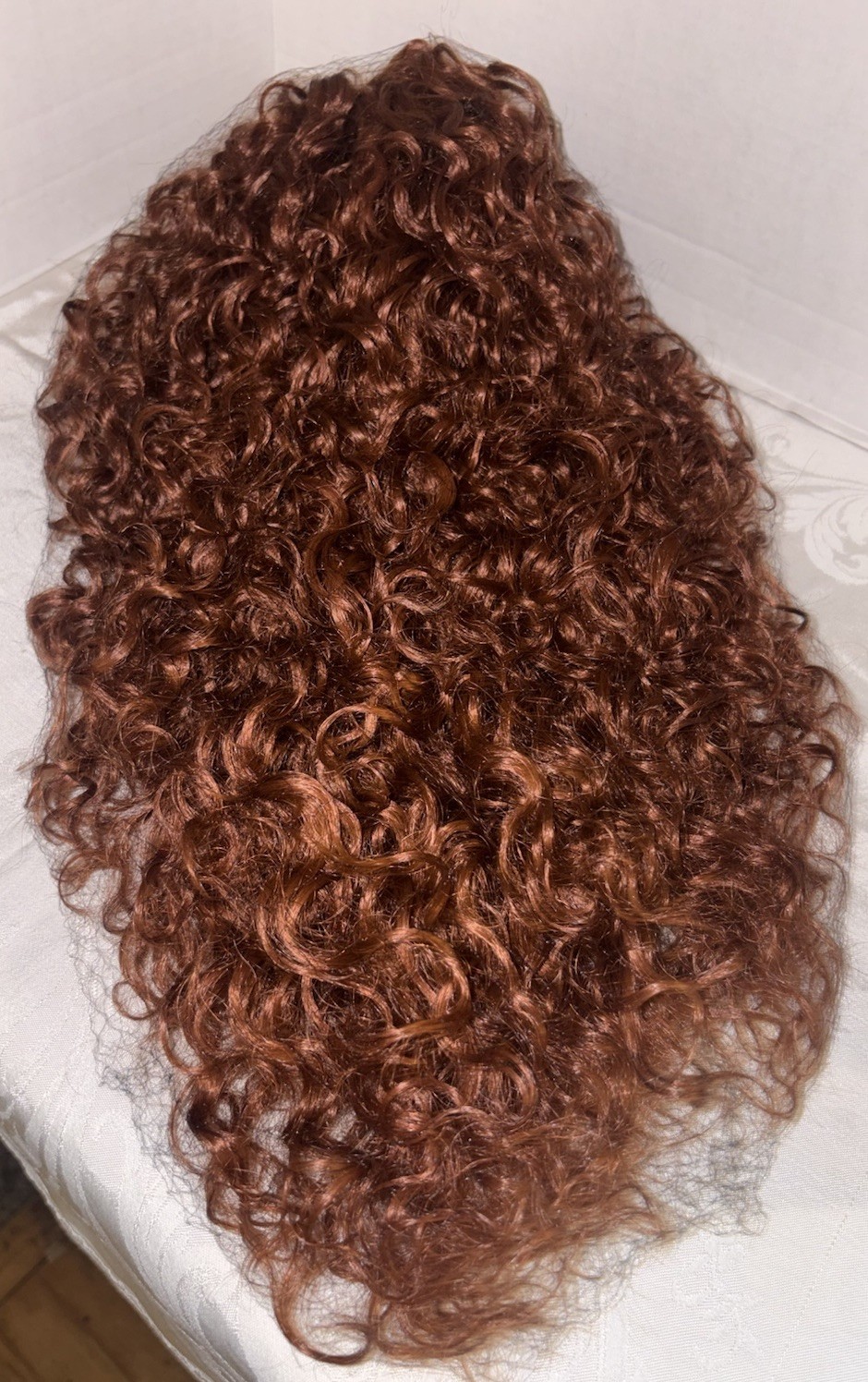 Gorgius Ginger Brown Curly Lace Front Wig 20” Human Hair Like Fiber Wig Stunning