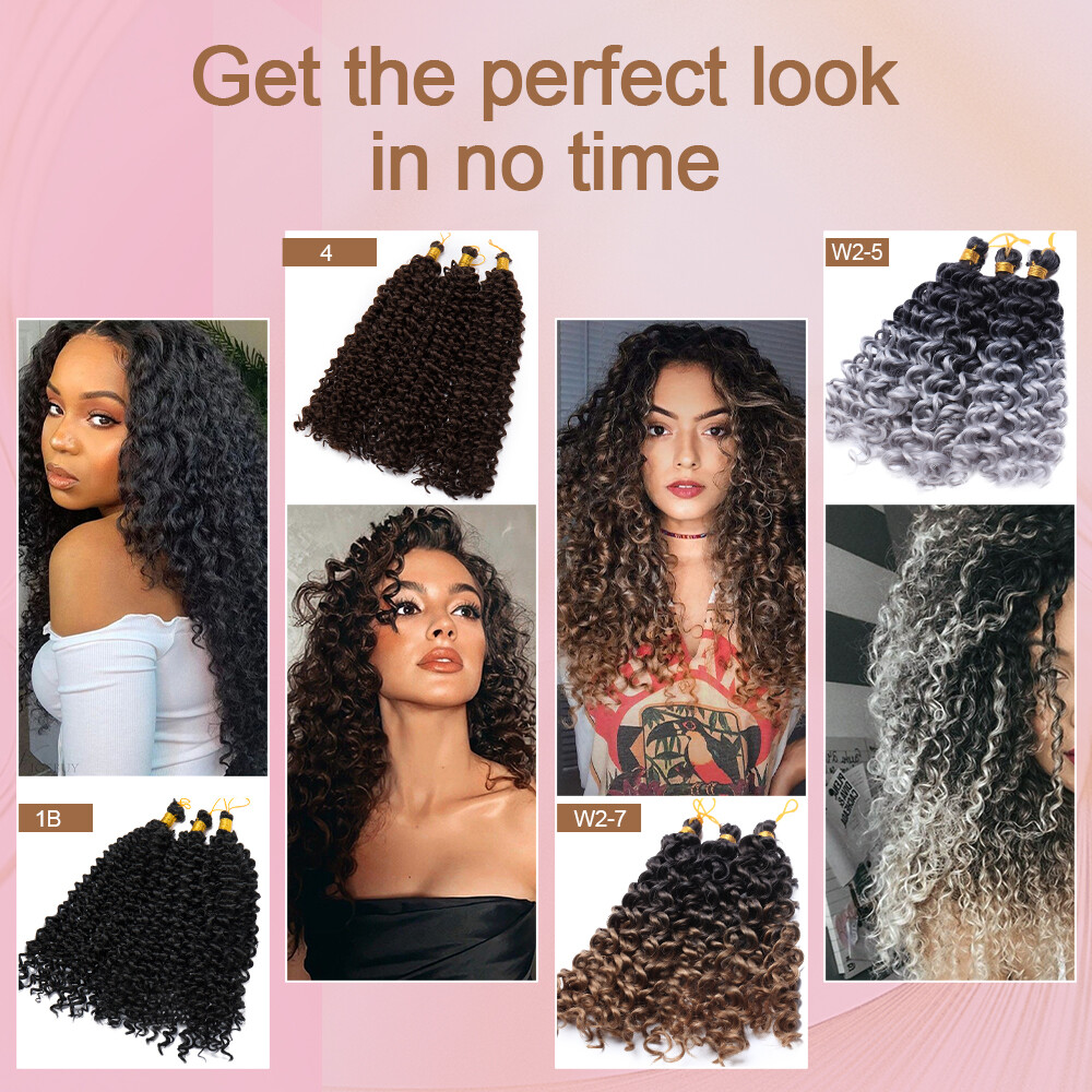 100% Real Natural Water Wave Crochet Braids Deep Curly as Human Hair Extensions