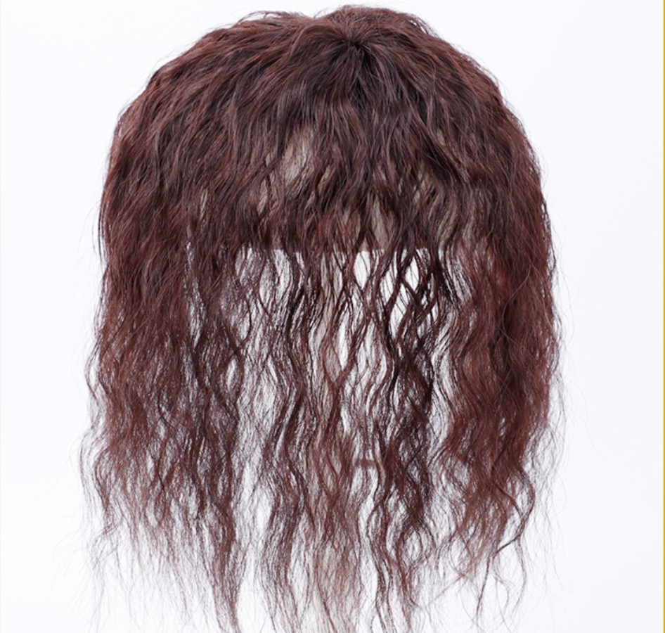 100% Human Hair Curly Wavy Topper Toupee Clip Hairpiece Top Wigs For Women Men