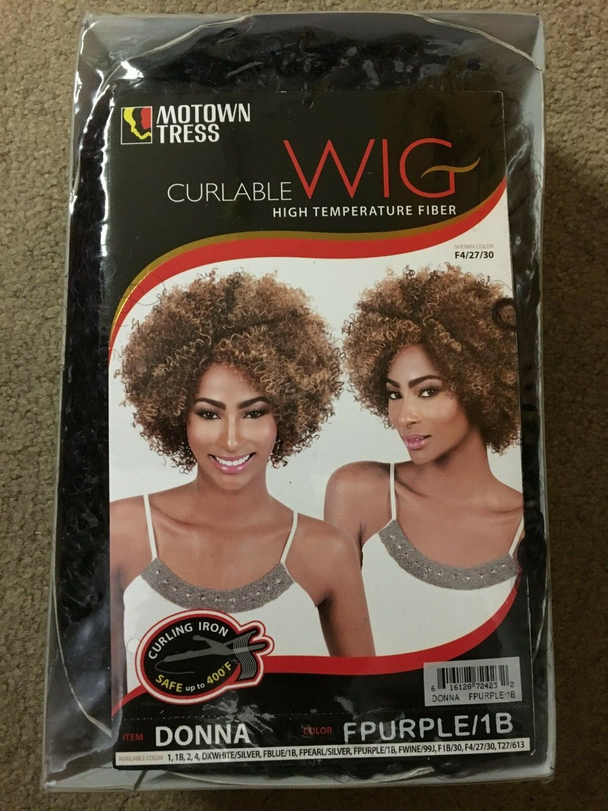 Motown Tress Curlable Wig Halloween High Temperature Fiber *Donna* – FPURPLE/1B