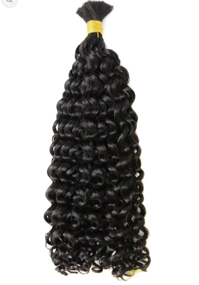 Double Drawn Spanish Curly Bulk Hair Extensions for Braiding 16” 100g/bundle
