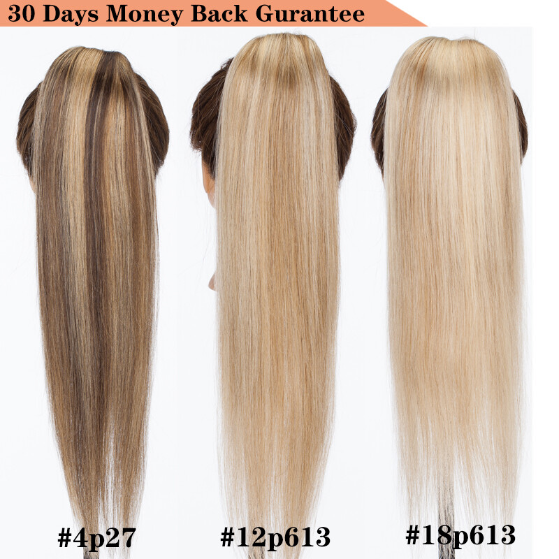 Smooth Ponytail 100% Human Hair Clip In Remy Hair Pony Tail Extensions THICK 22″