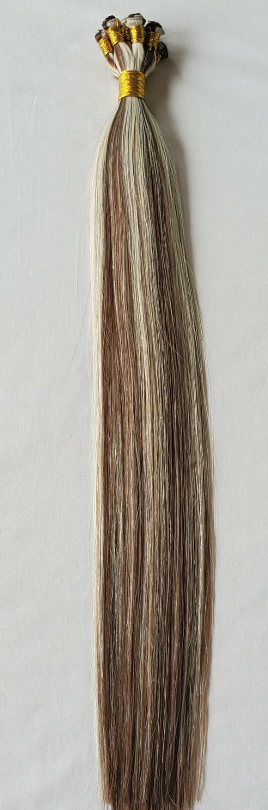 18″, 20″, 22″ Hand-Tied Weft, 100 grams, Human Remy Hair Extensions #4/613