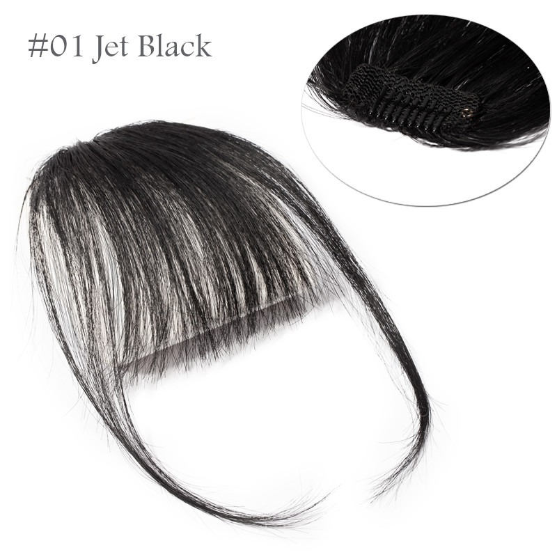 Invisible Clip In Thin Bangs Fringes 100% Real Remy Human Hair Extension US Ship