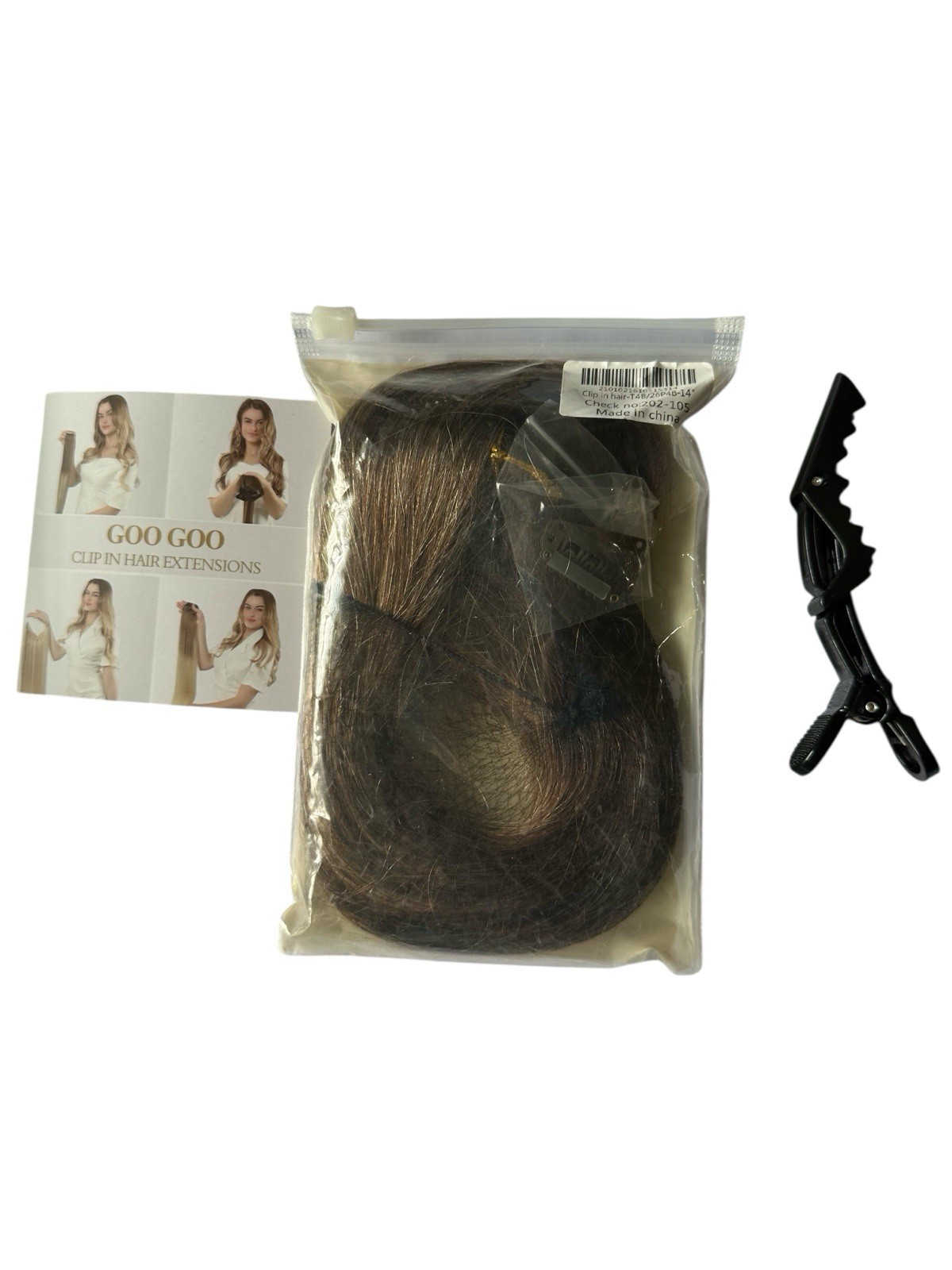 GOO GOO Clip In Human Hair Extensions 14in, Chocolate Brown To Honey Blond
