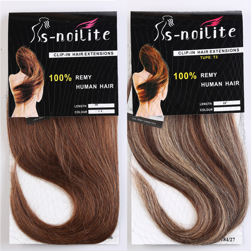 Clip In Extensions Clip On 100% Real Human Hair Extensions Full Head Balayage US