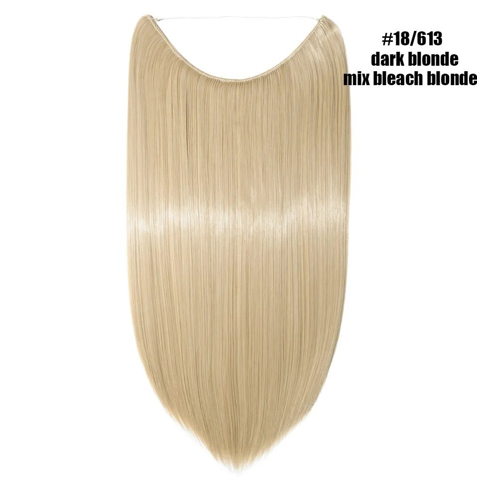 100% Real Natural as Human Invisible Wire in Hair Extensions One Piece & Ring US