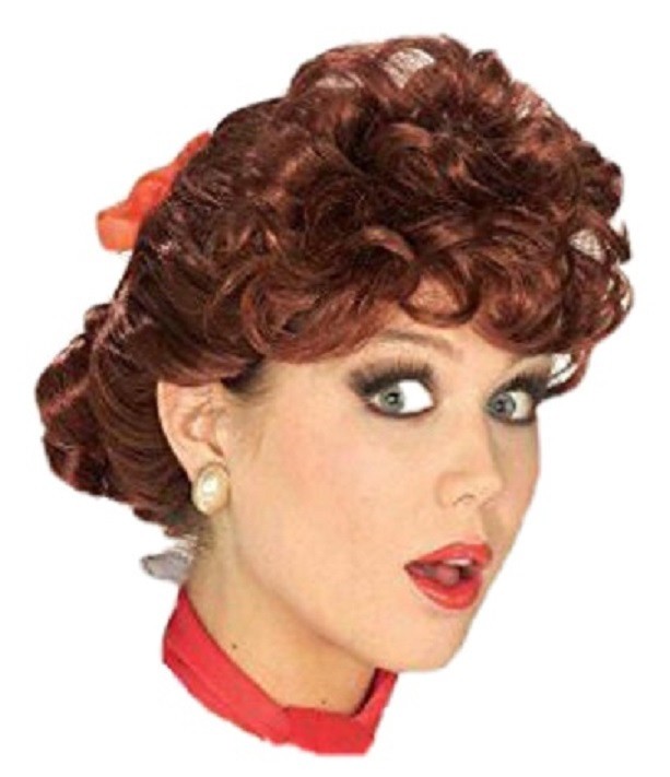 50s Housewife Wig Auburn I Love Lucy TV celebrity retro style lady theatrical