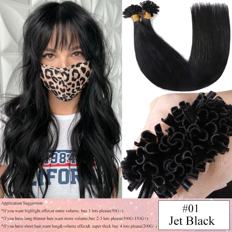 CLEARANCE THICK Nail U-Tip 100% Human Hair Extensions Pre Bonded//Fusion Keratin