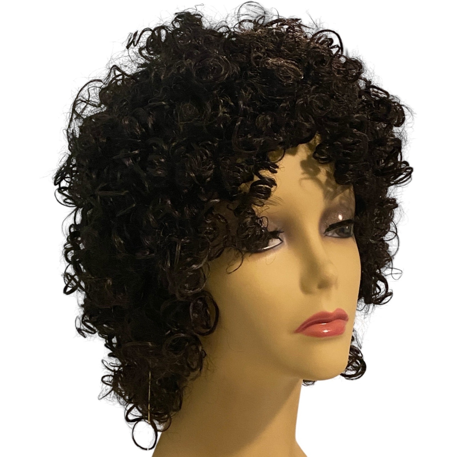 Ashro Katrina 100% Human Hair Wig Jet Black Kinky Curly Women’s Large Size NWT