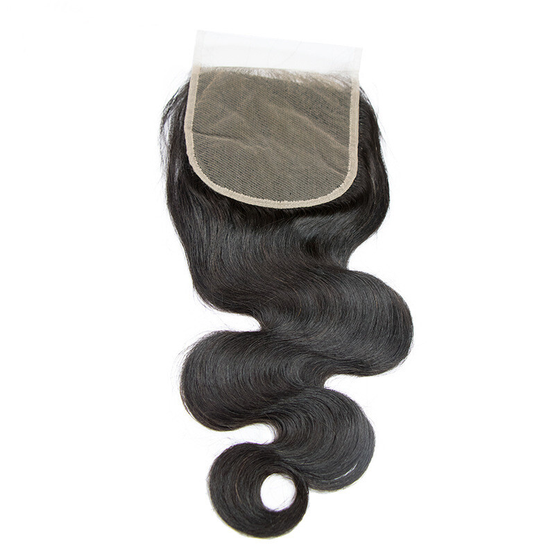 Indian 100% Human Hair HD 4*4 Lace Closure Free Part Silky Straight Body Wave