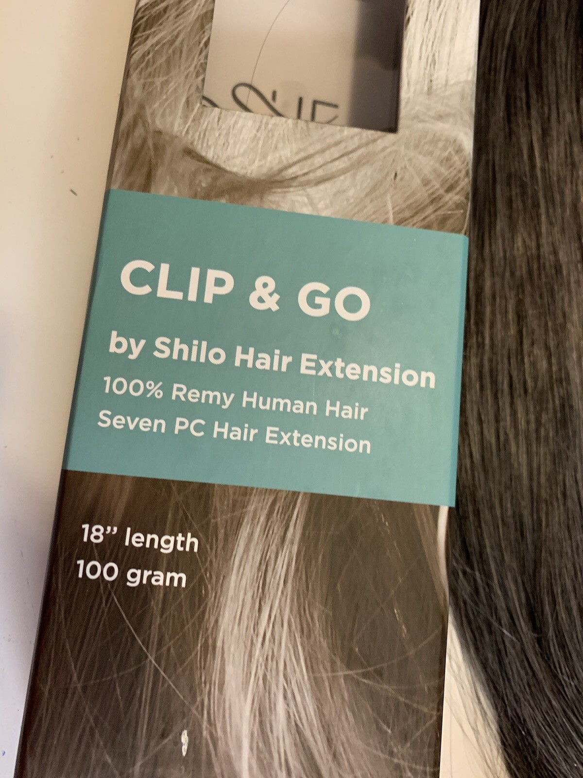 She By Beyound The Beauty Human Hair Extension 18” 100 grams #1 gray