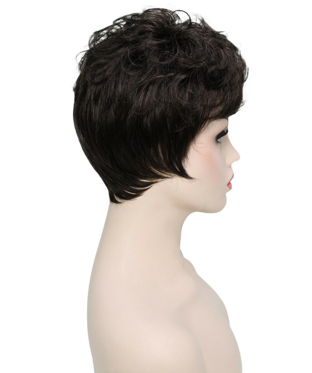 Veronica – Curly Kanekalon Synthetic Fiber Full Wig, 2-4.5 in, Off Black