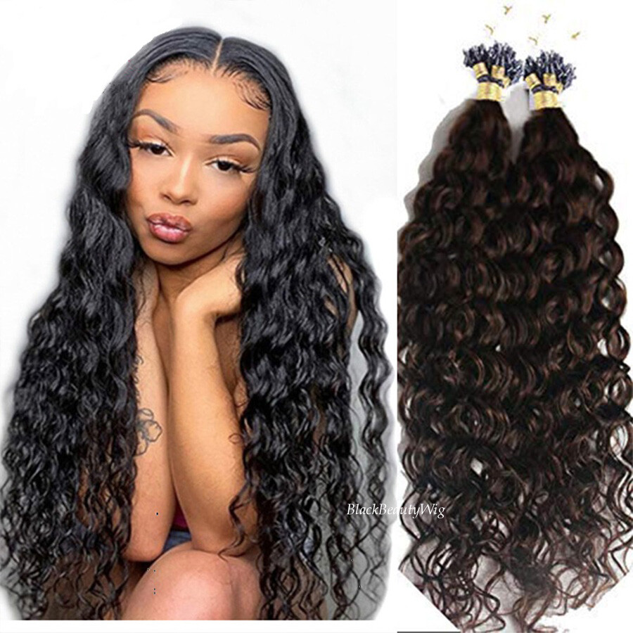 Deep Curly Micro Loop Human Hair extension Curly Micro Beads Ring Hair 100g 100p