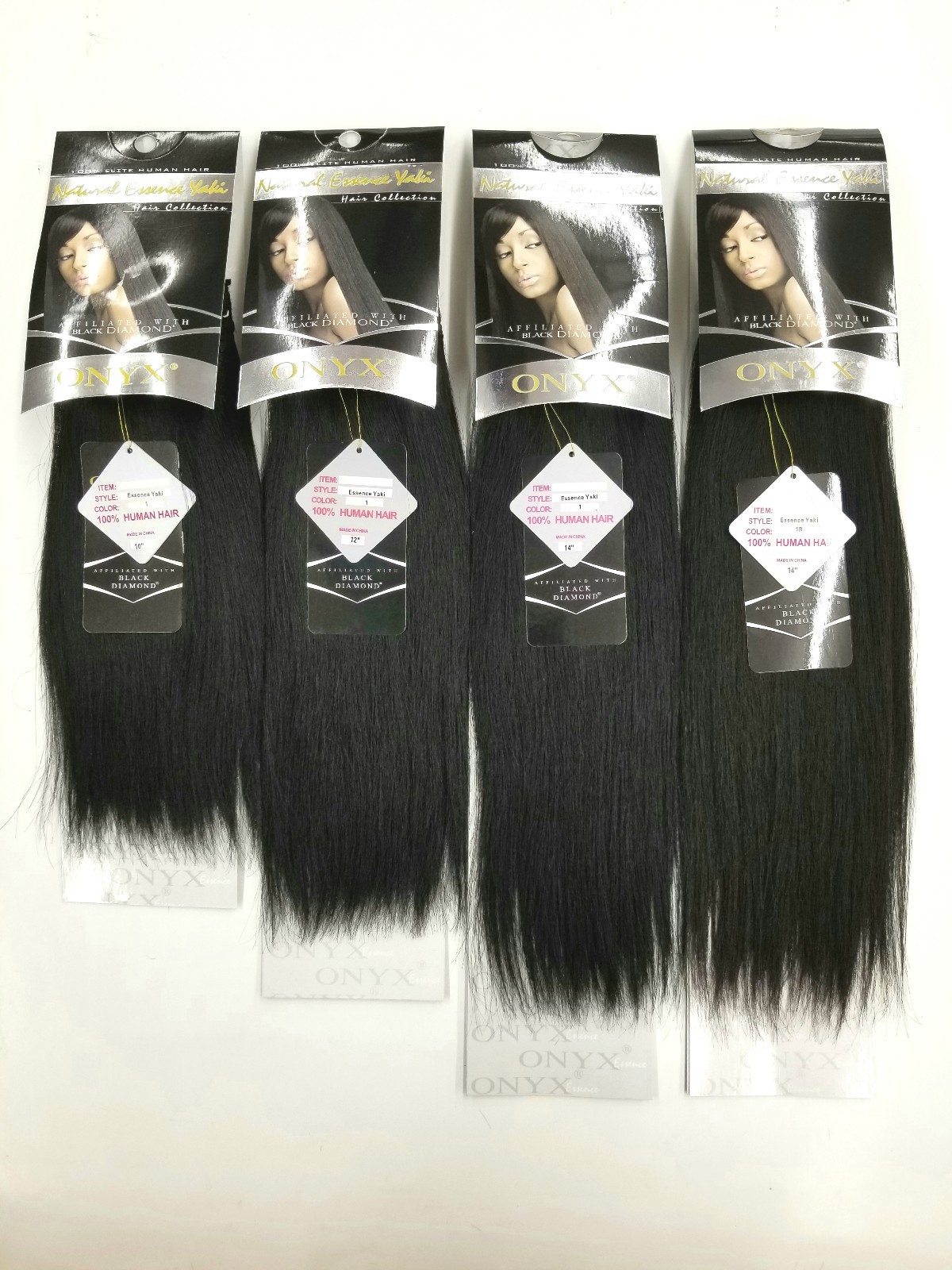 ONYX Black Diamond 100% Human Hair Natural Essence Yaki Weave Extension 10″ ~22″