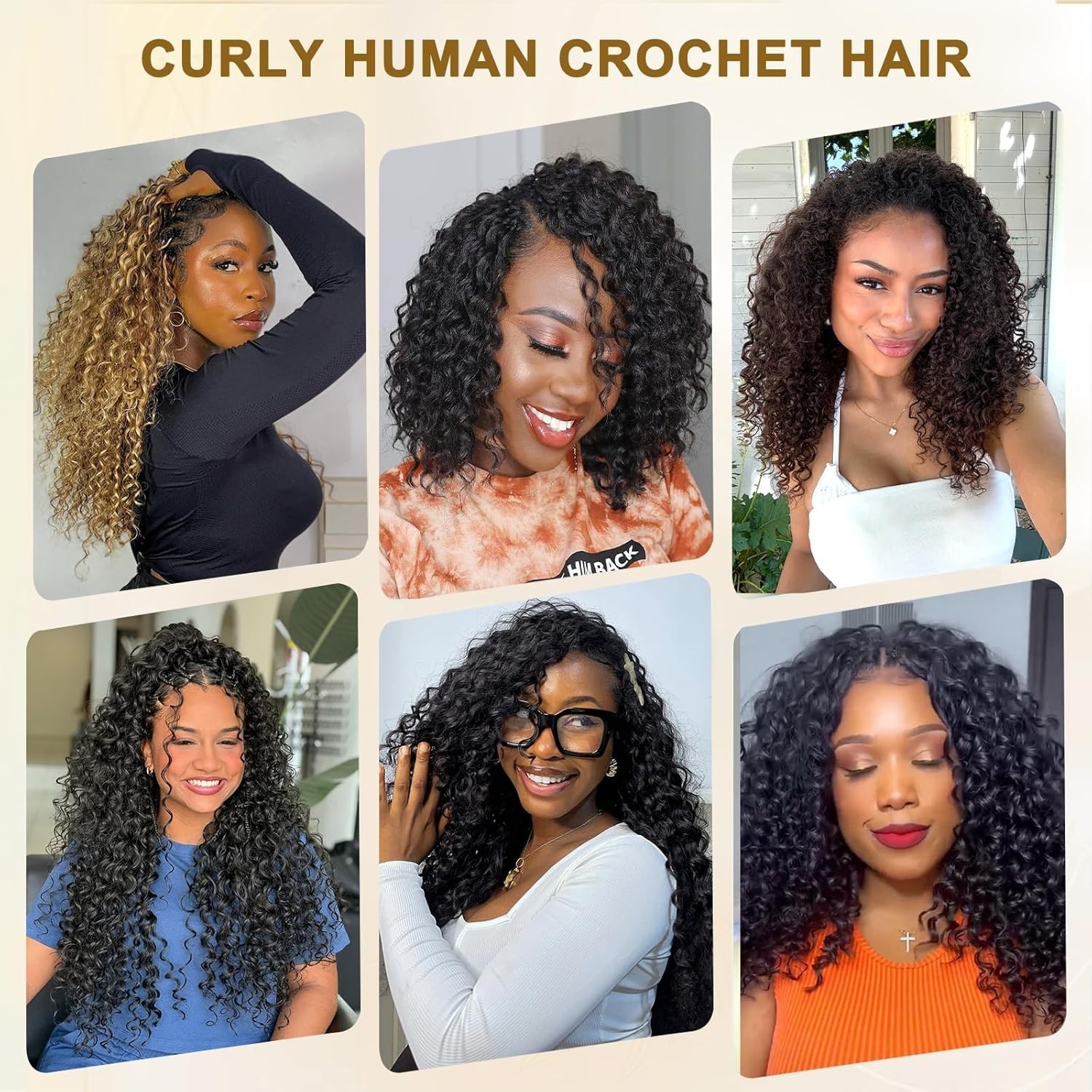 Human Crochet Hair Deep Wave hair extension Natural Color 50 grams Per Pack