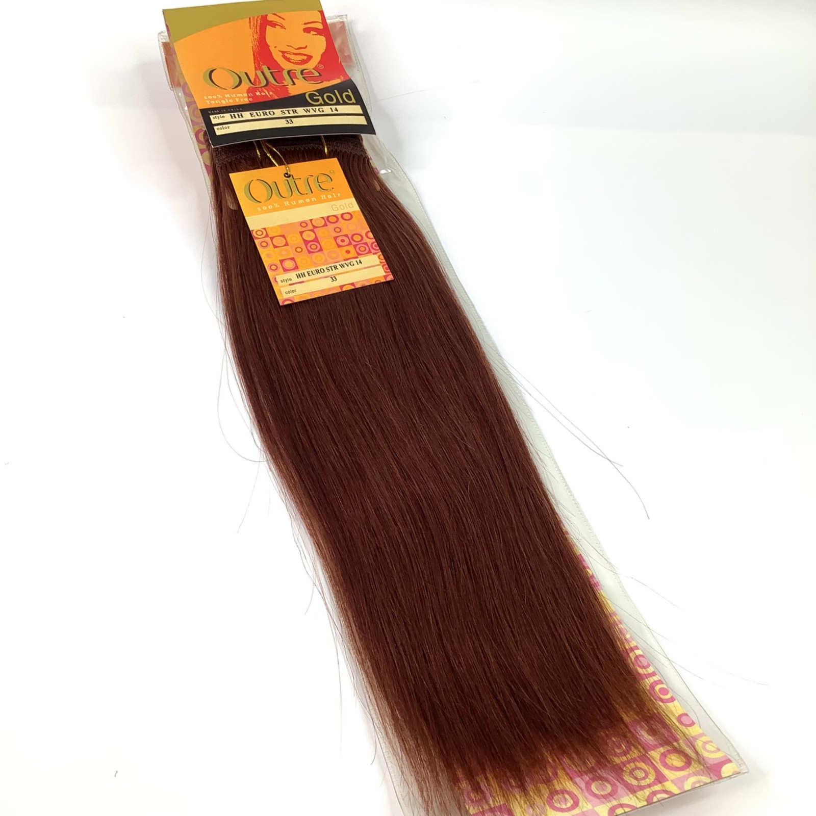 Outre Gold 100% Human Hair Weave HH Euro Straight WVG 14″ Color 33 Auburn